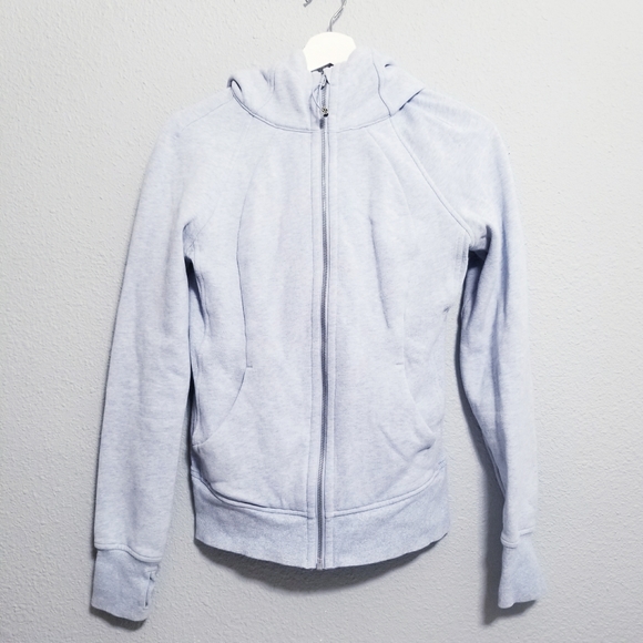 lululemon athletica Jackets & Blazers - LULULEMON Women's full zip scuba hoodie jacket light blue 4